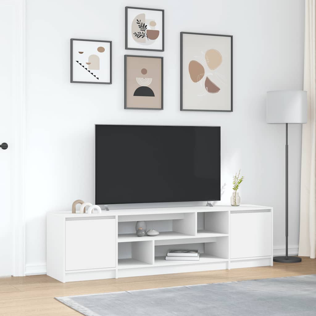 Armário de TV 188,5x41x50 cm derivados de madeira branco