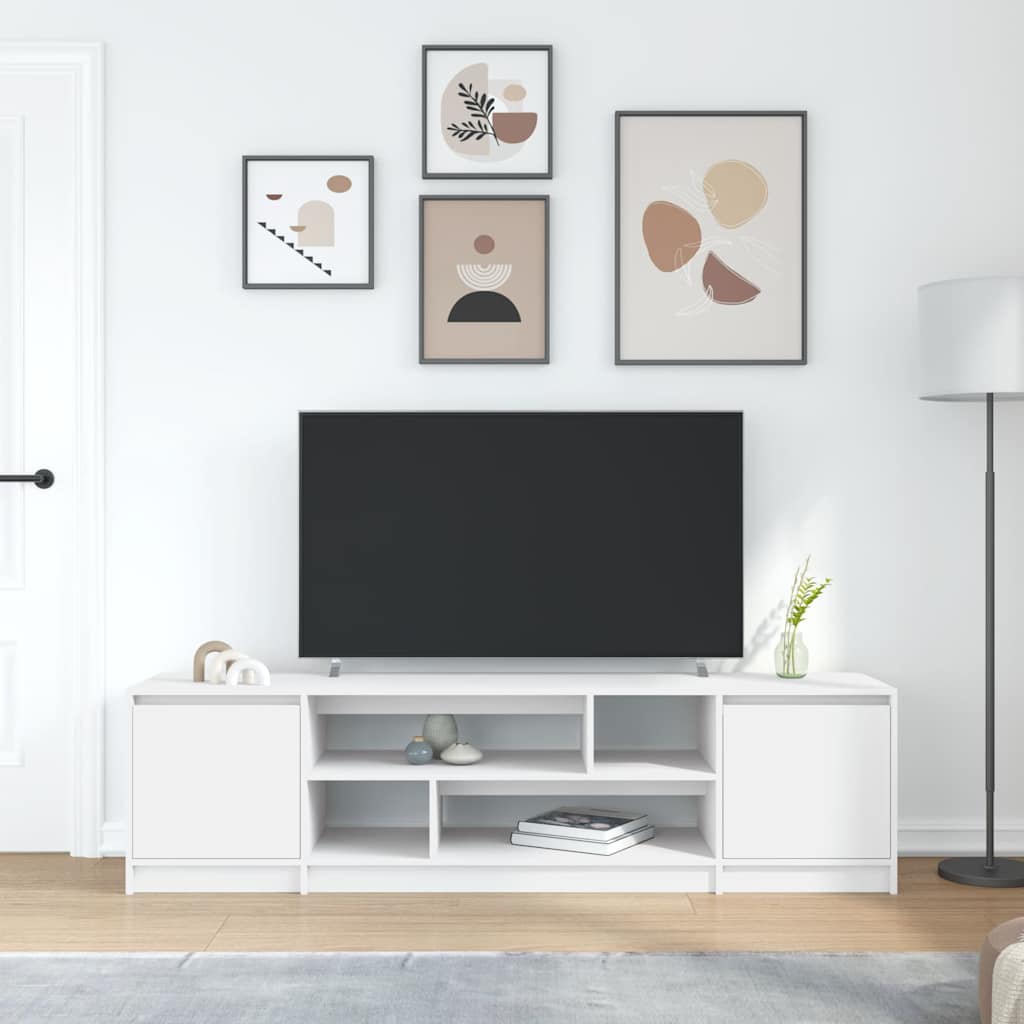 Armário de TV 188,5x41x50 cm derivados de madeira branco