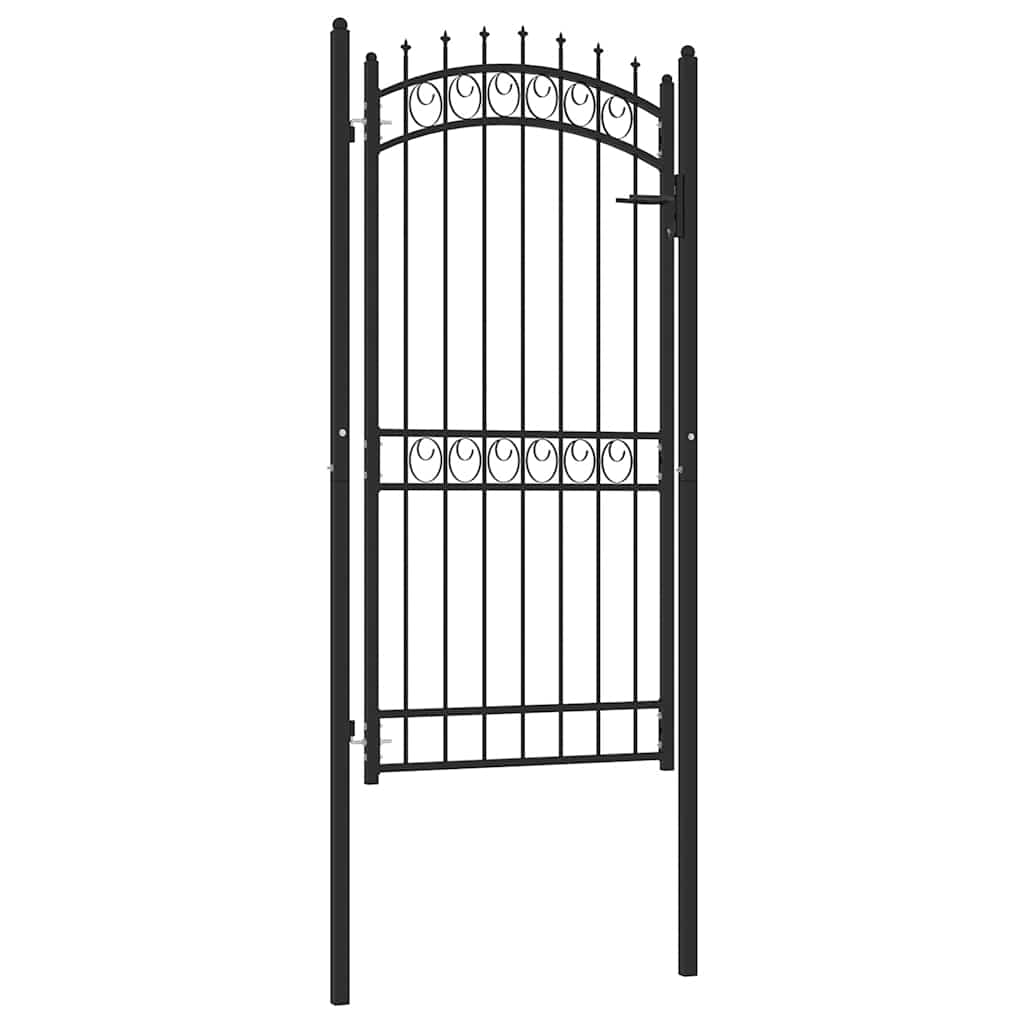 Portão de cerca emmen com pontas de aço 103x147 cm preto