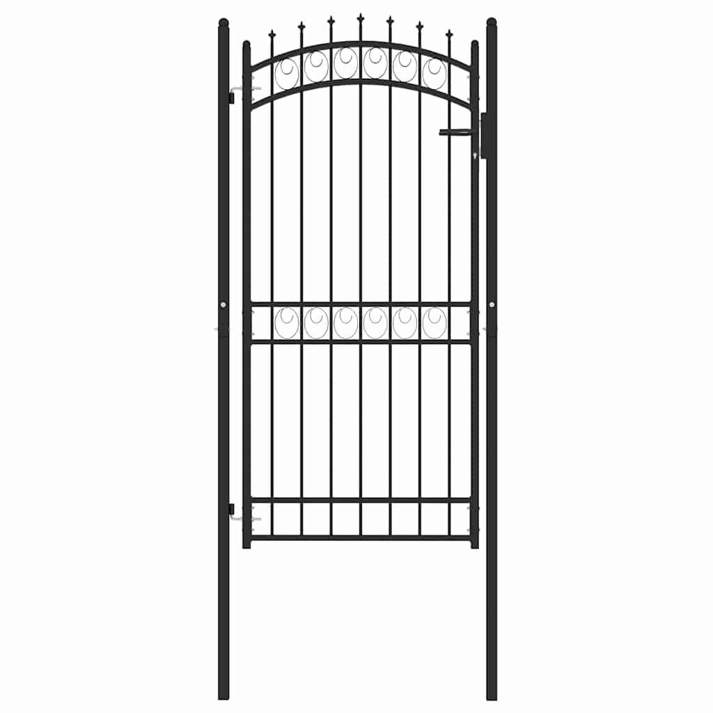 Portão de cerca emmen com pontas de aço 103x147 cm preto