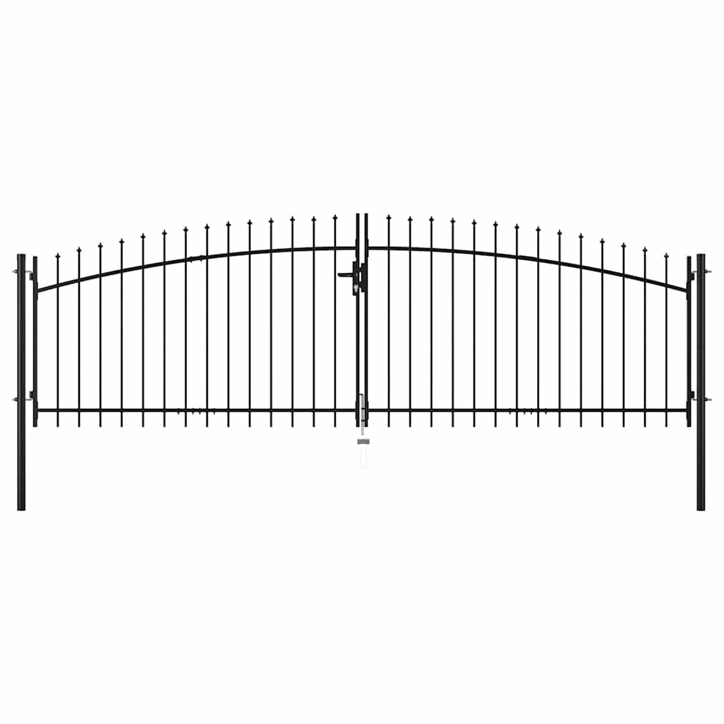 Portão de cerca de porta dupla woerden com topo em forma de lança 400x174,5 cm