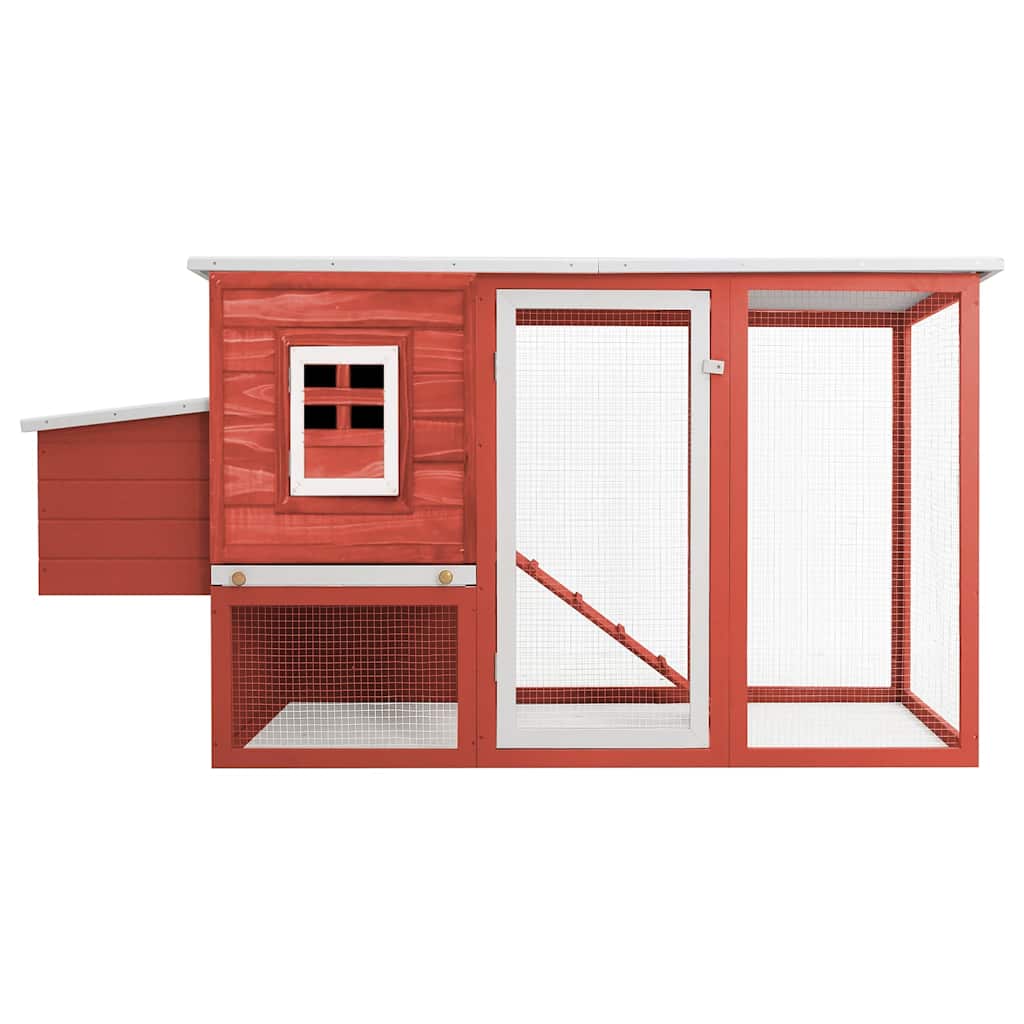 Galinheiro de exterior com gaiola para ovos madeira vermelho