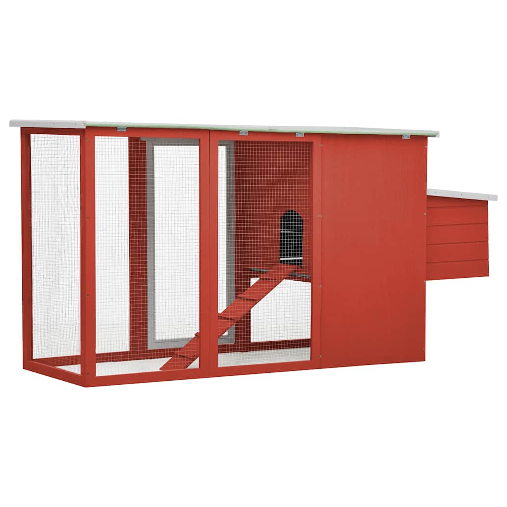 Galinheiro de exterior com gaiola para ovos madeira vermelho