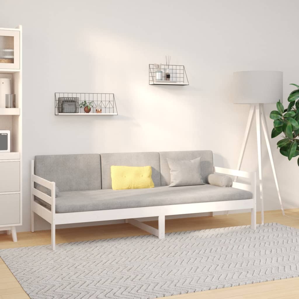 Sofá-cama sem colchão 80x200 cm madeira de pinho maciça branco