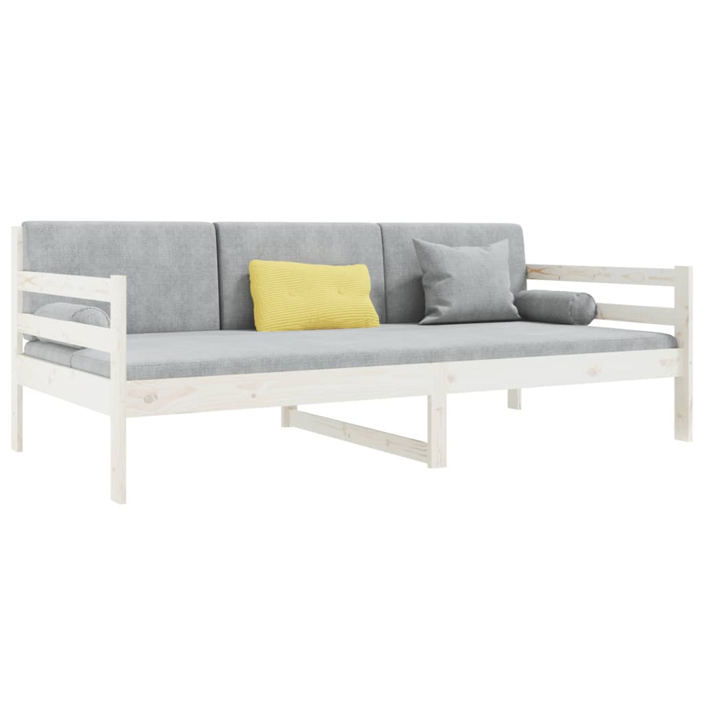 Sofá-cama sem colchão 80x200 cm madeira de pinho maciça branco