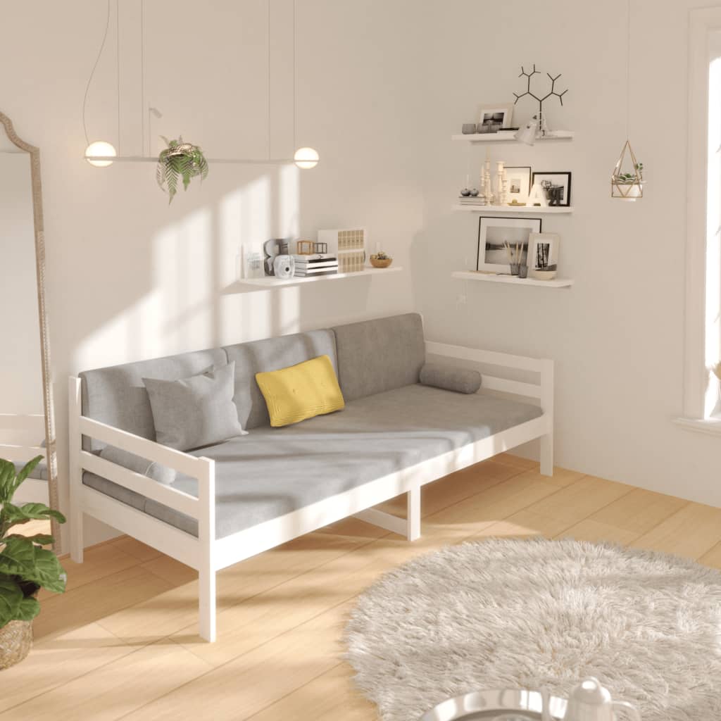 Sofá-cama sem colchão 80x200 cm madeira de pinho maciça branco