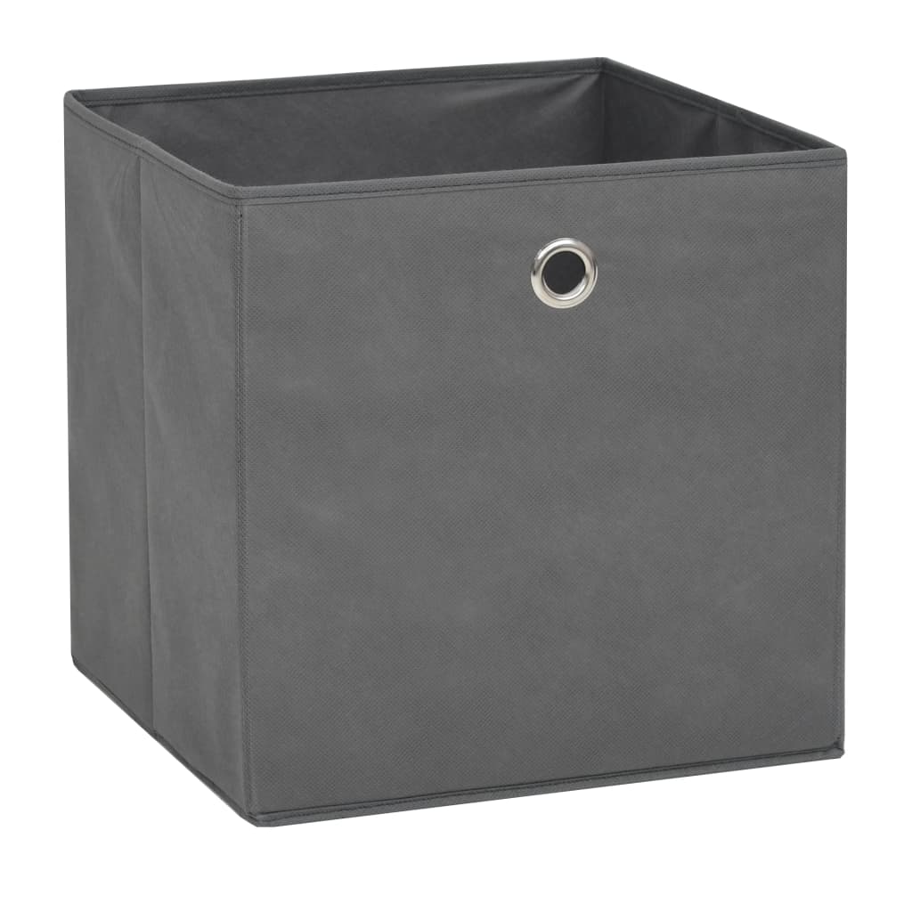 Caixas arrumação 10 pcs não-tecido (tnt) 32x32x32 cm cinzento