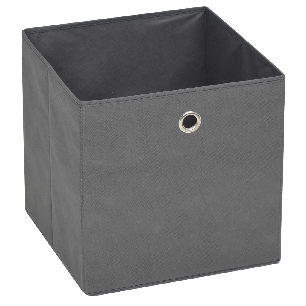 Caixas arrumação 10 pcs não-tecido (tnt) 32x32x32 cm cinzento