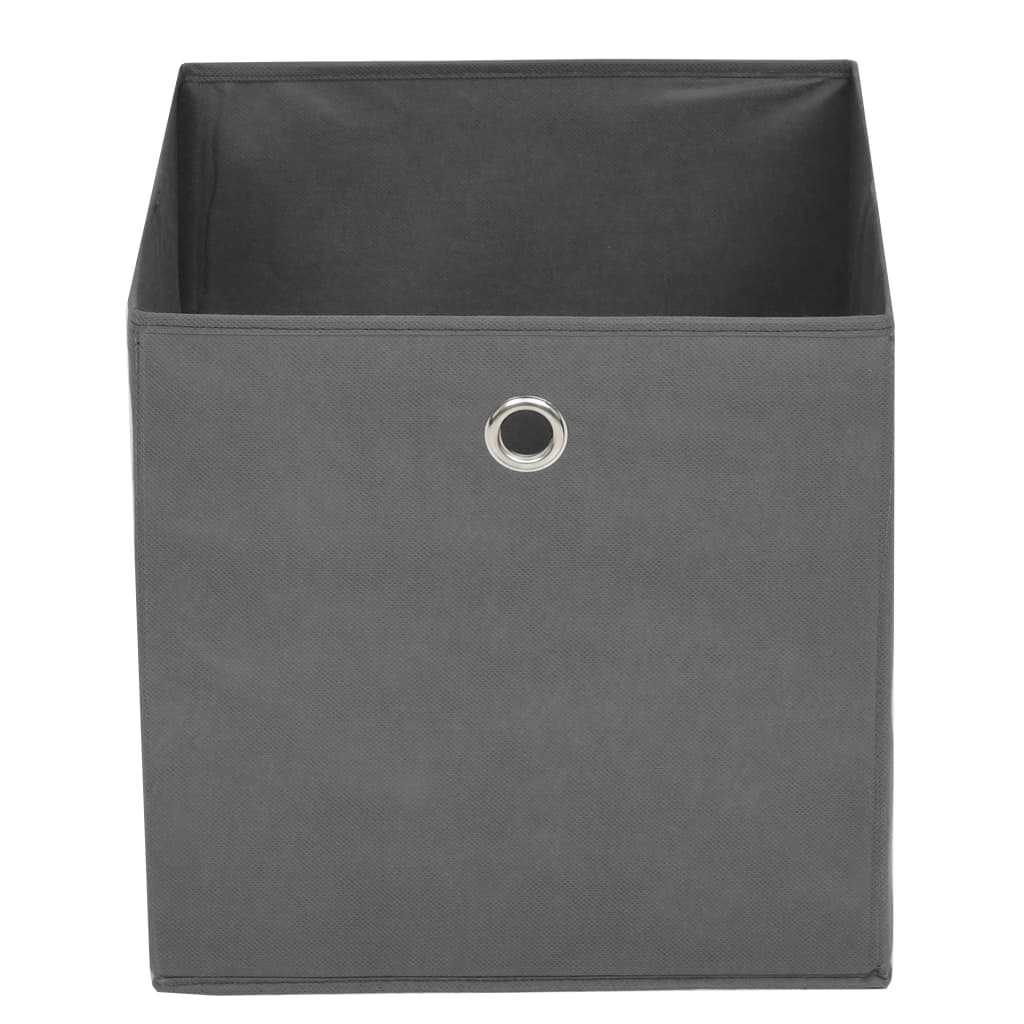 Caixas arrumação 10 pcs não-tecido (tnt) 32x32x32 cm cinzento