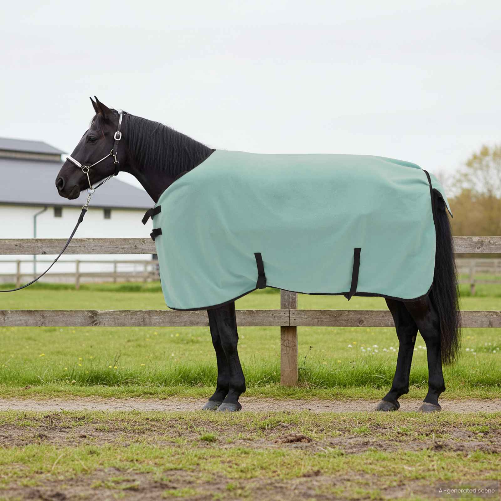 Cobertor de cavalo verde especial 85 cm poliéster