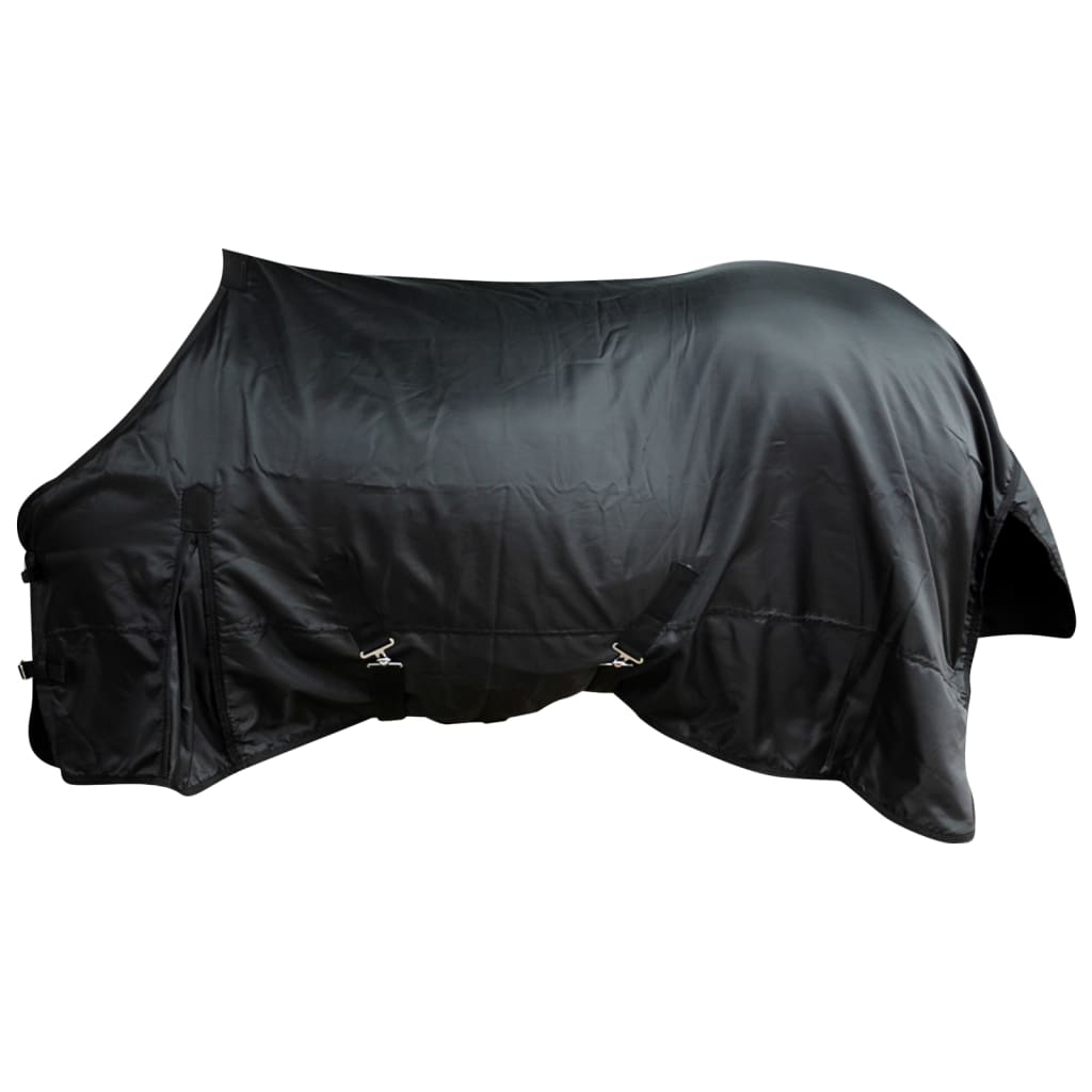 Cobertor de lã com sobrecilha e camadas duplas 125 cm preto