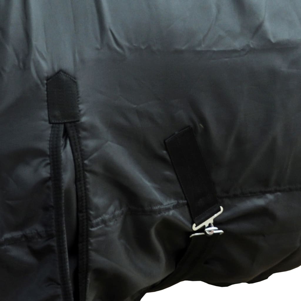 Cobertor de lã com sobrecilha e camadas duplas 125 cm preto