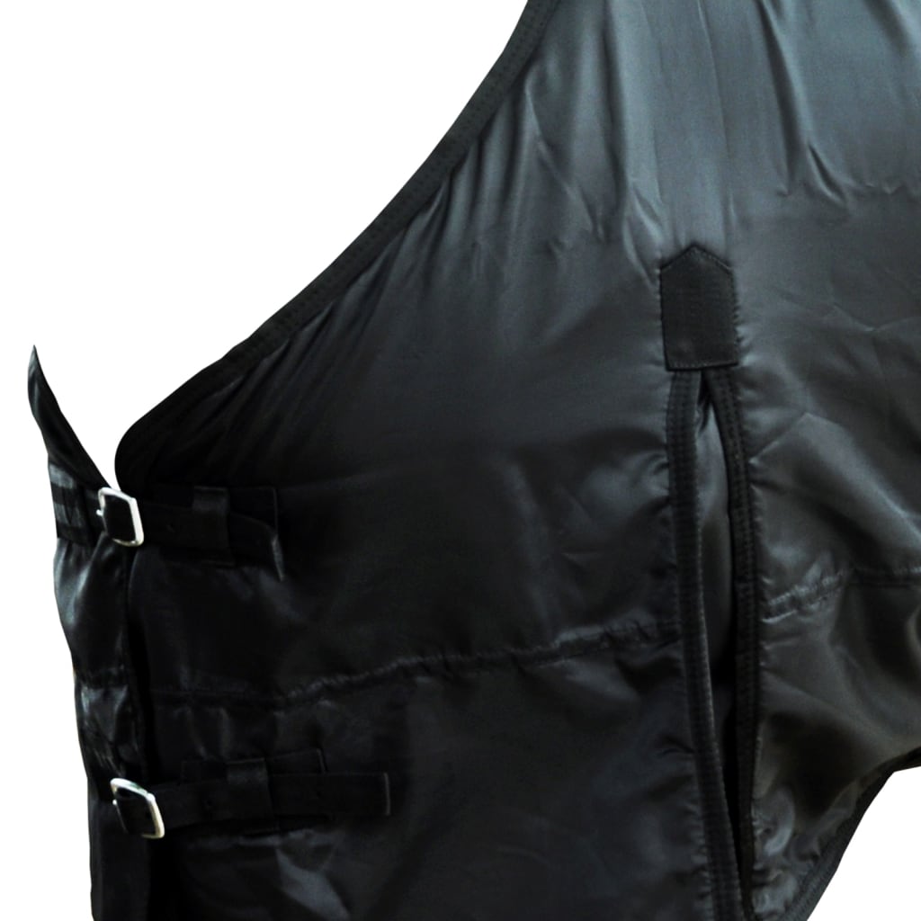 Cobertor de lã com sobrecilha e camadas duplas 125 cm preto