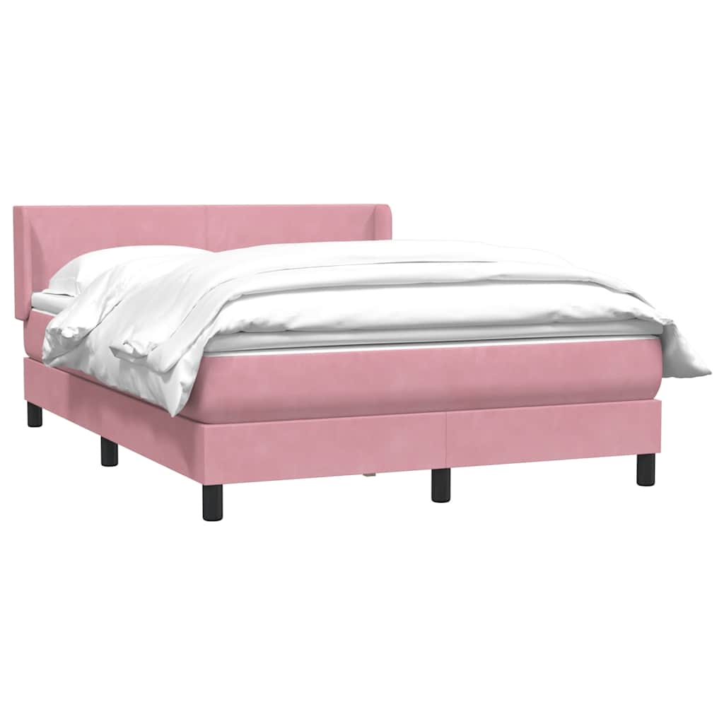 Cama com molas/colchão 140x210 cm veludo rosa