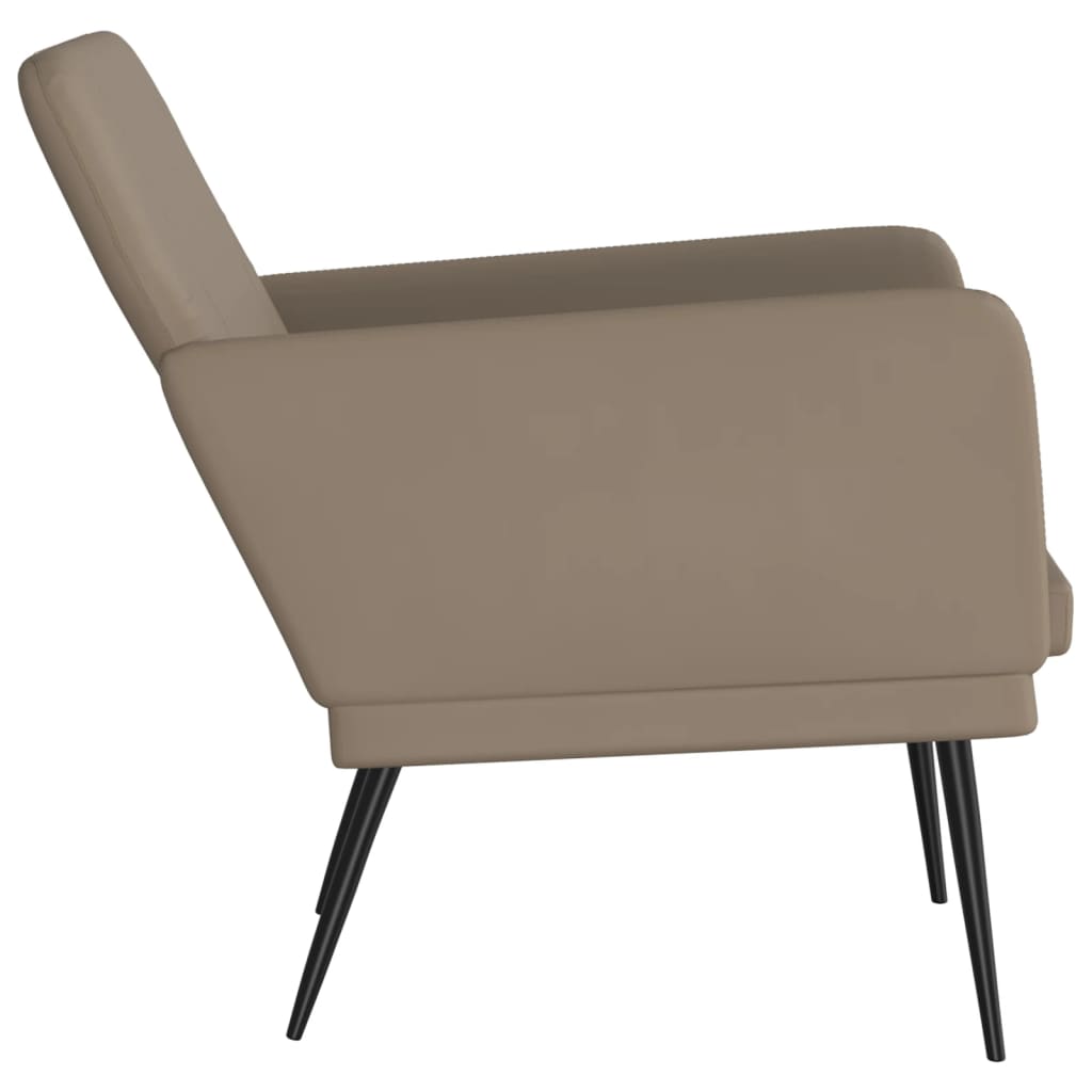 Cadeira c/ apoio braços 61x78x80 cm couro artificial cappuccino