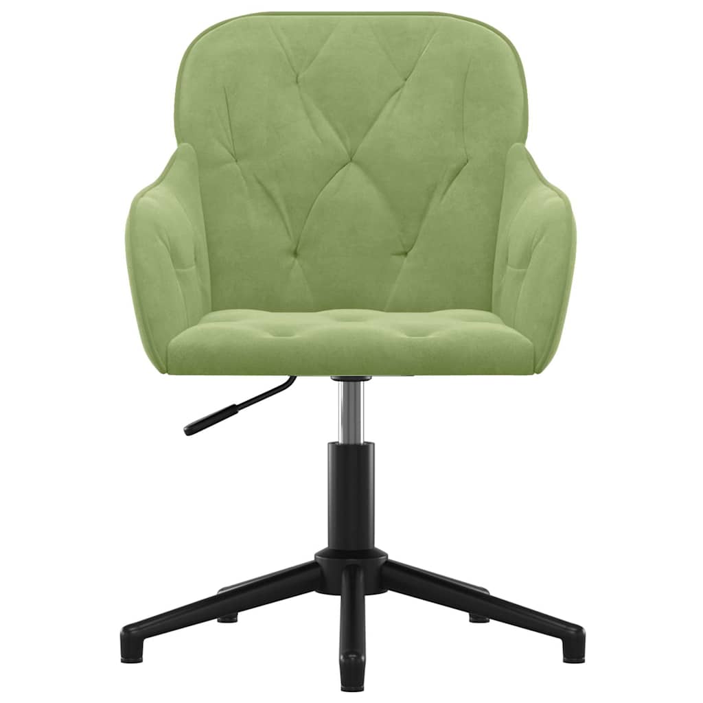 Cadeira de escritório giratória veludo verde-claro