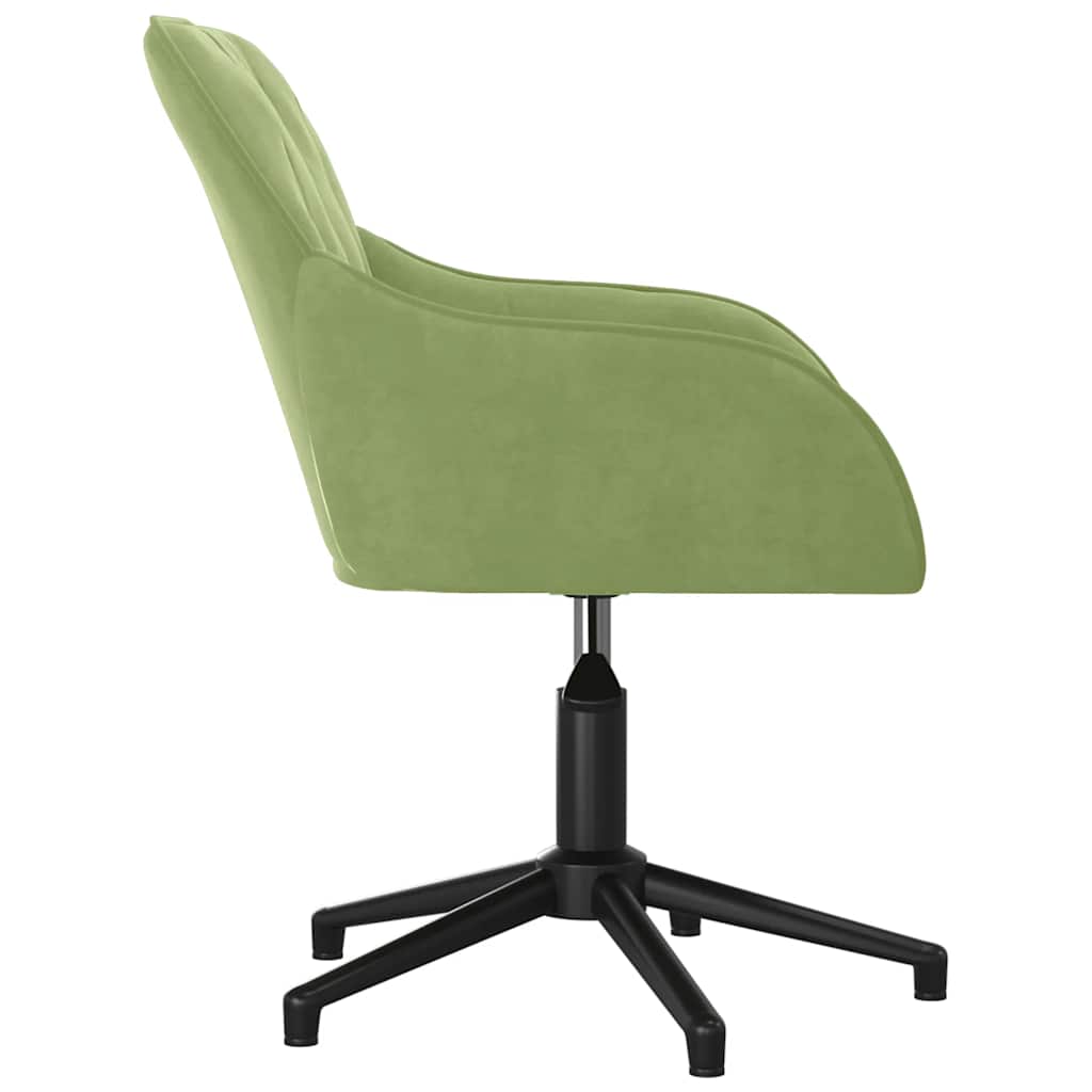 Cadeira de escritório giratória veludo verde-claro