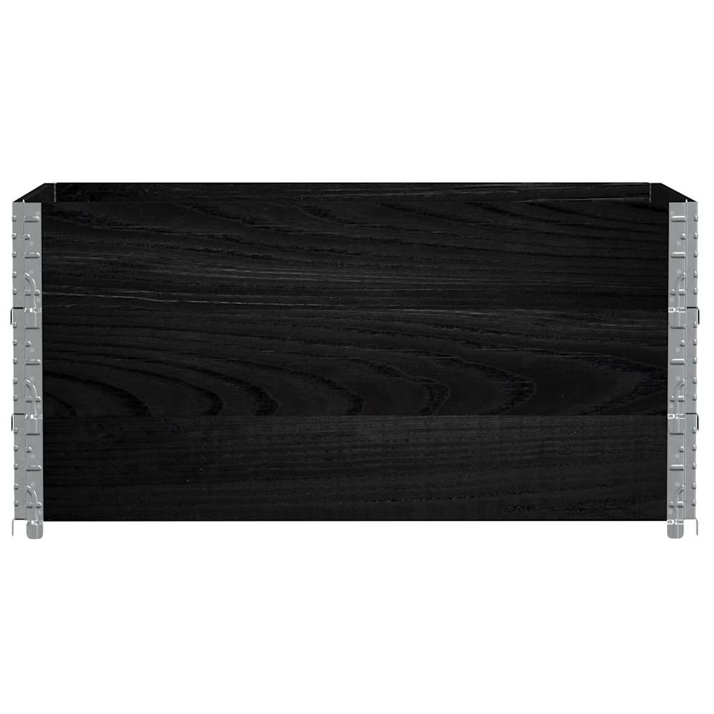Colares p/ paletes 3 pcs 120x80 cm madeira pinho maciça preto