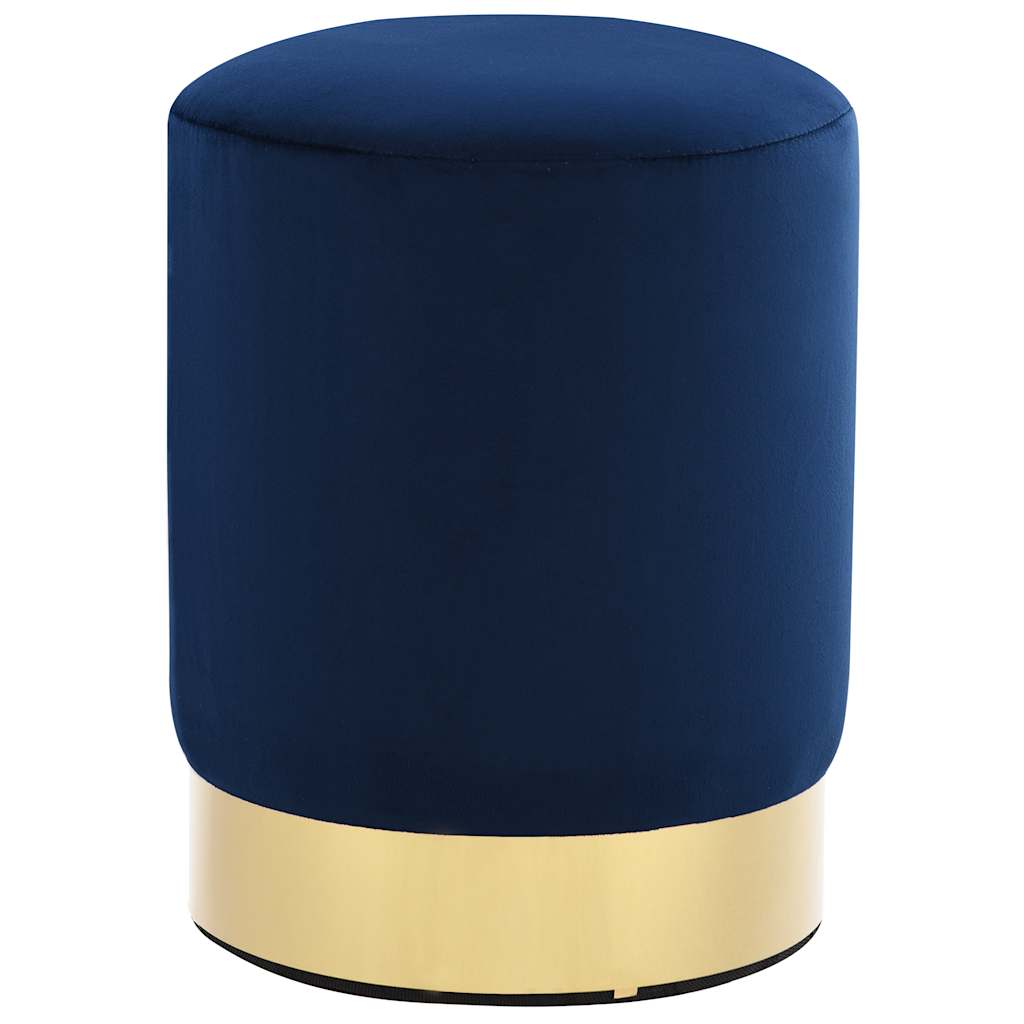 Banco 28 x 36 cm veludo azul e dourado