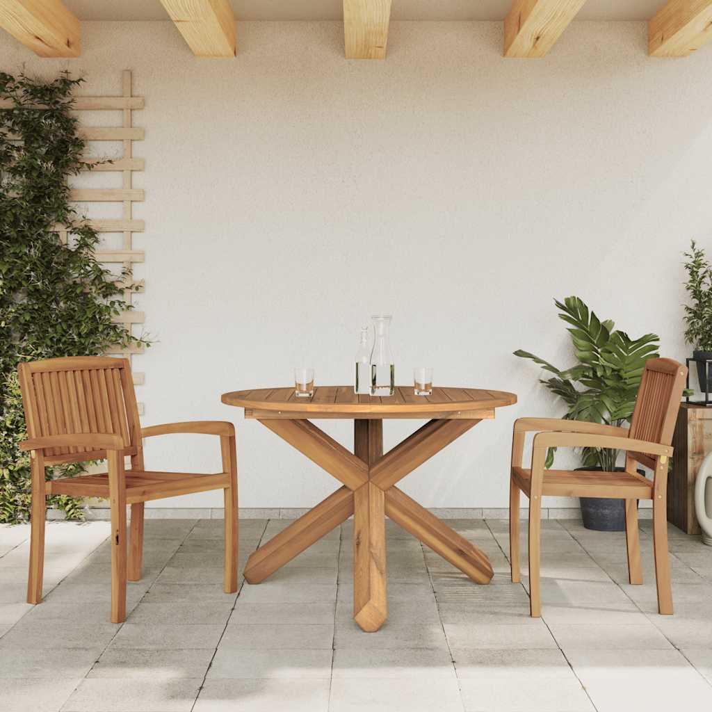 Mesa de jardim ø109x74 cm madeira maciça de teca