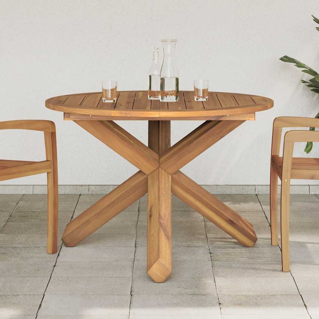 Mesa de jardim ø109x74 cm madeira maciça de teca