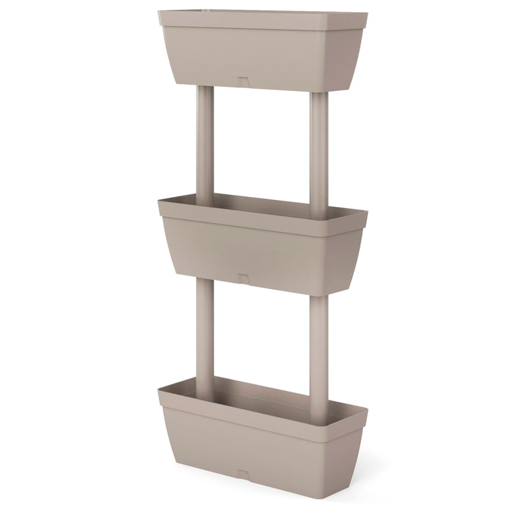 Floreiras de jardim 6 pcs 100 cm cinzento-acastanhado