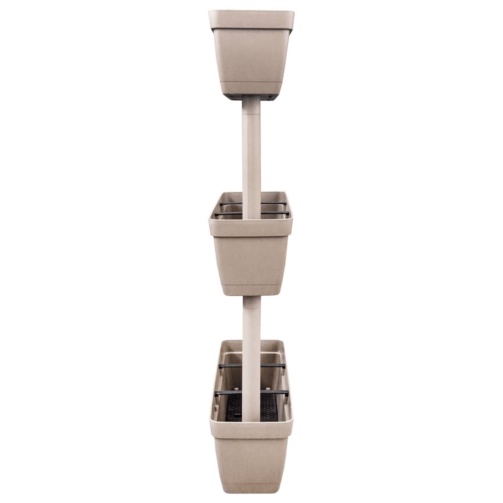 Floreiras de jardim 6 pcs 100 cm cinzento-acastanhado
