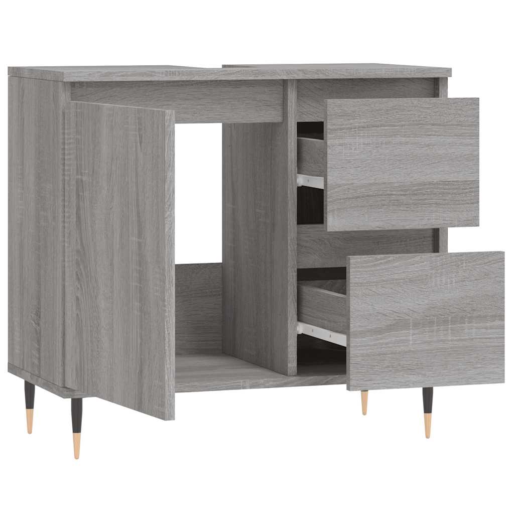 Armário wc 65x33x60 cm derivados de madeira sonoma cinzento