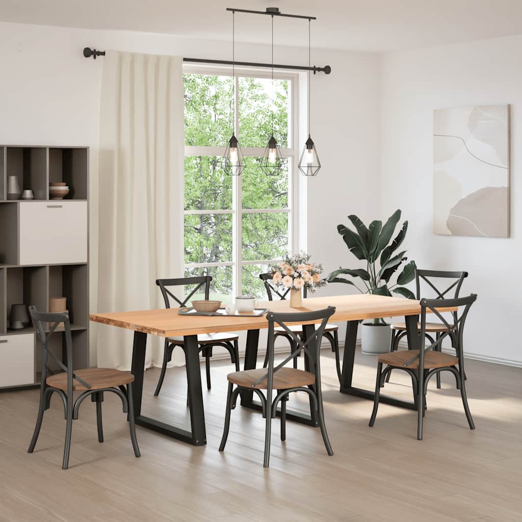 Pernas para mesa de jantar em v 3 peças, preto, 70x(72-73,3) cm, aço