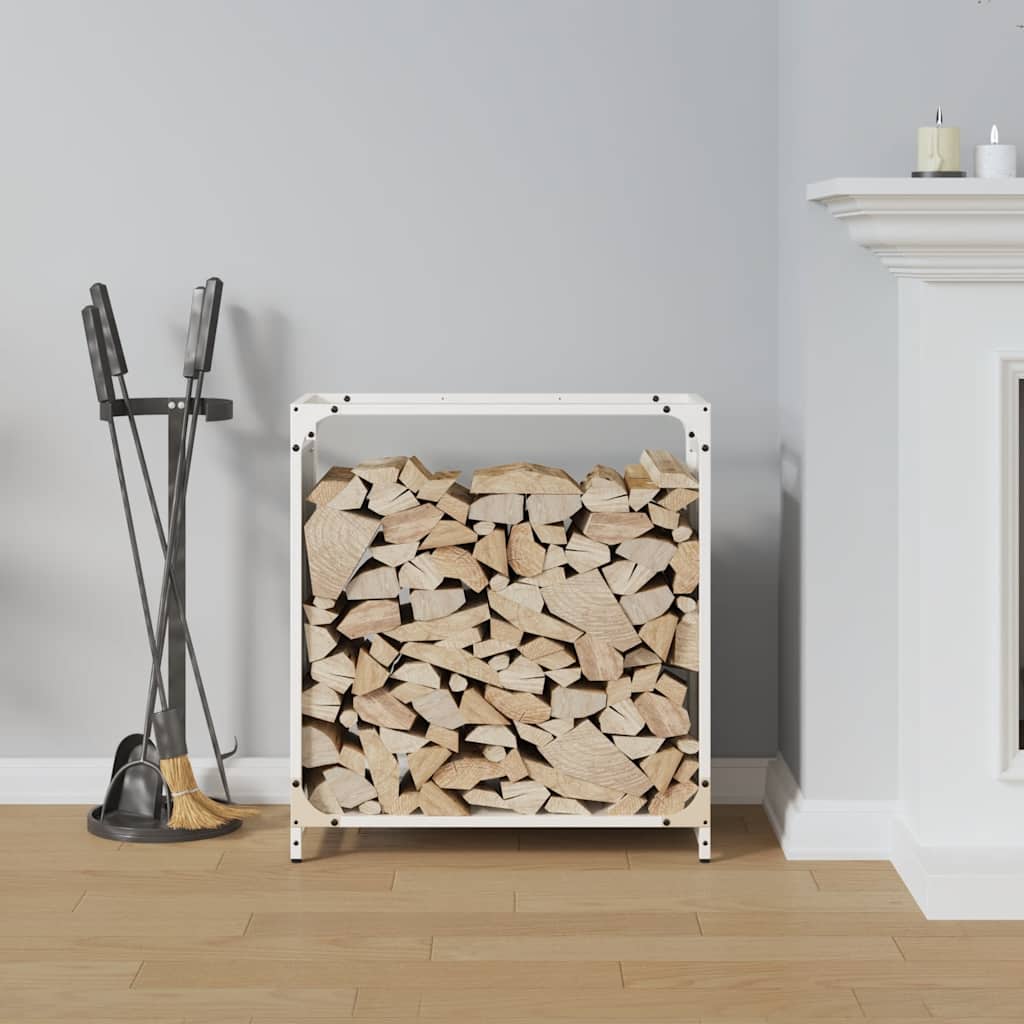 Suporte para lenha 60x28x65 cm aço laminado a frio branco