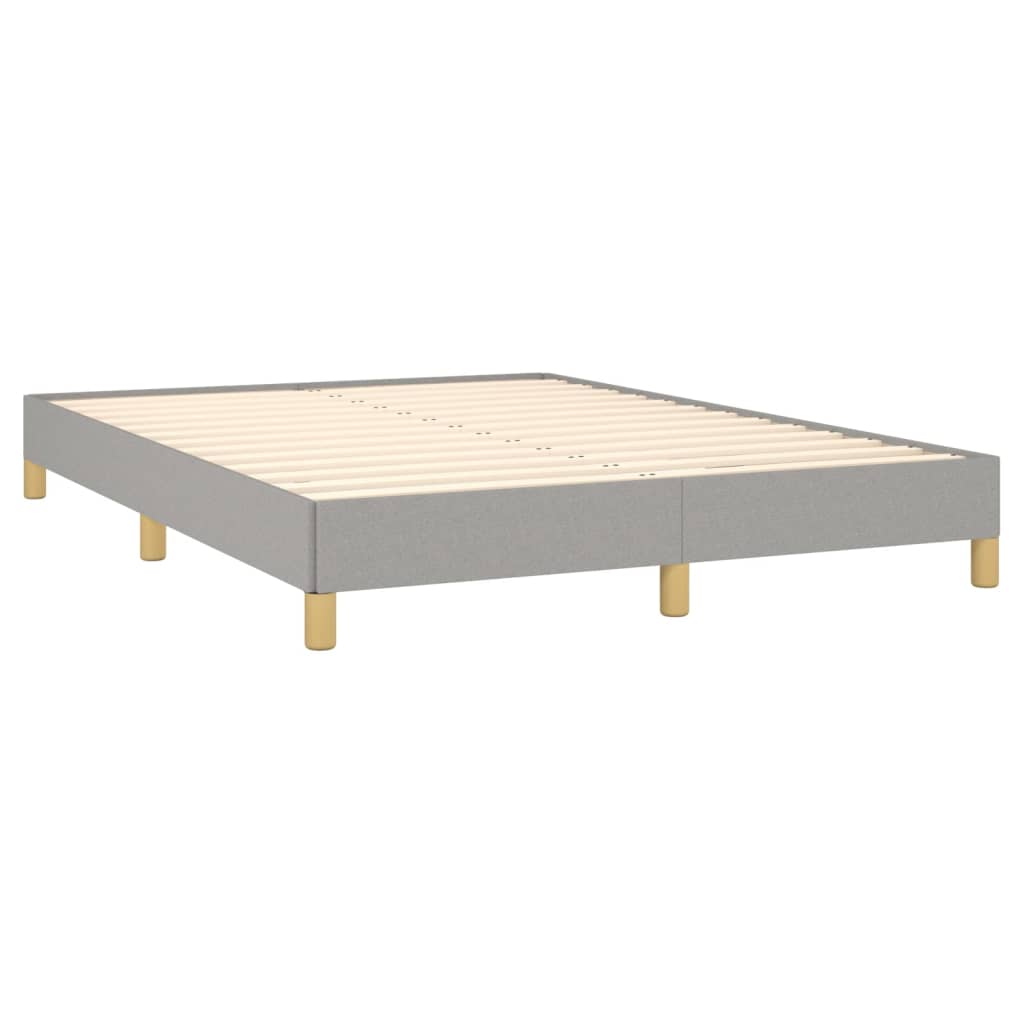 Estrutura de cama sem colchão 140x200 cm tecido cinzento-claro