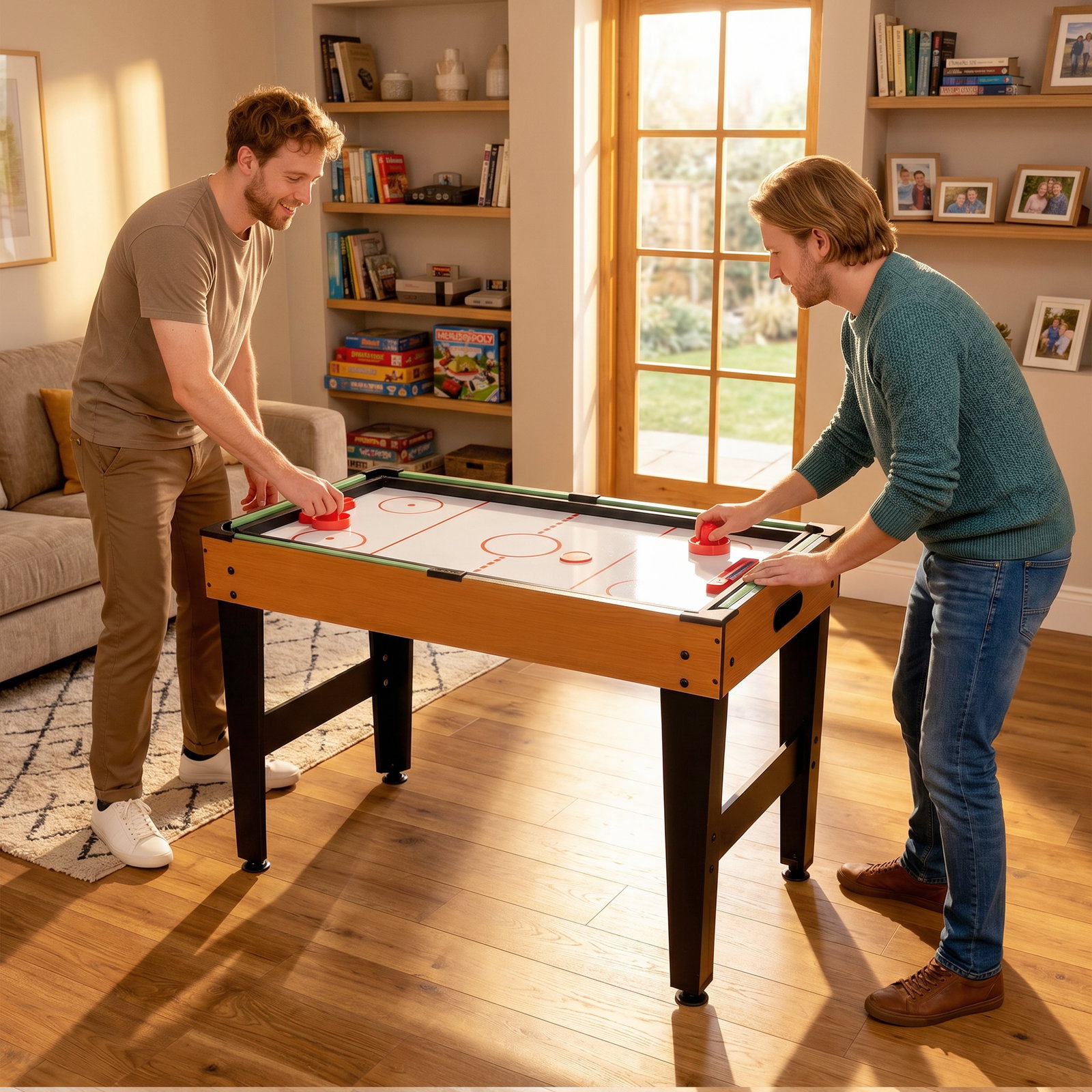 Mesa multijogos 5 em 1 mesa de jogo com matraquilho bilhar ping-pong hóquei e basquetebol 134x108x144 cm madeira e preto