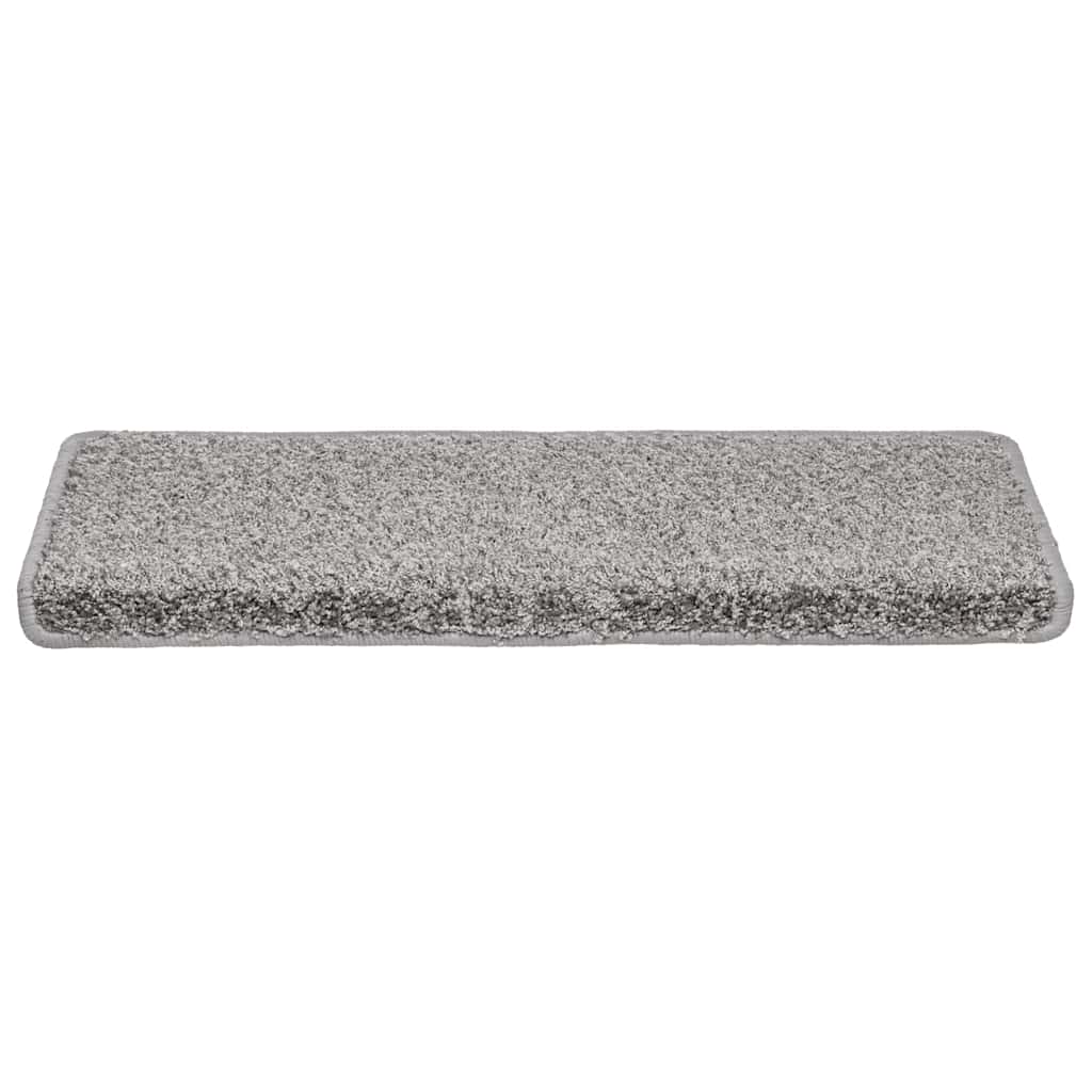 Tapetes de escada 30 peças 65x21x4 cm cinza com borda retangular