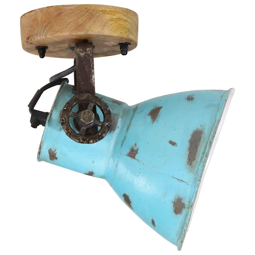 Candeeiro de parede 25 w 11,5x11,5x25 cm e27 azul desgastado