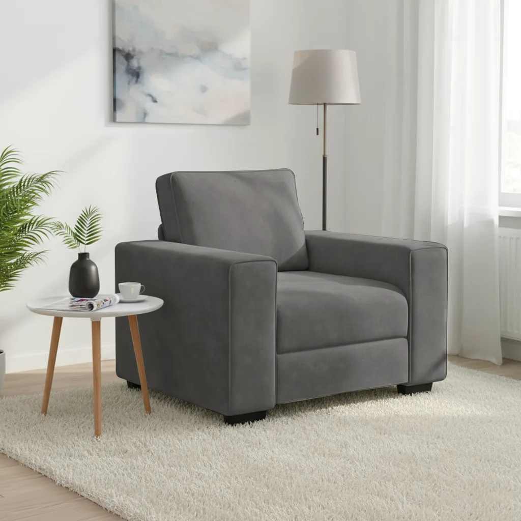 Poltrona 100x77x82 cm veludo verde-escuro