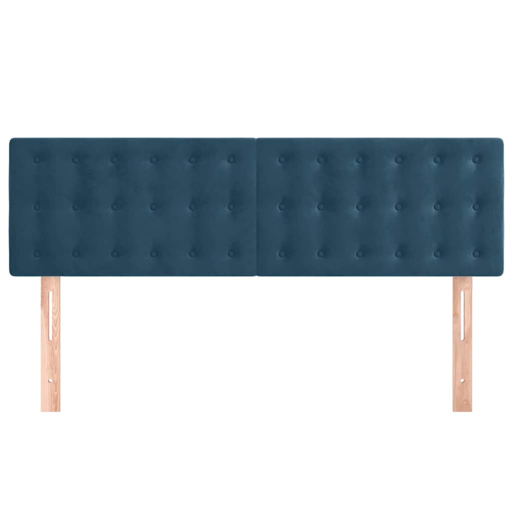Cabeceiras azul-escuro 144x5x78/88 cm veludo