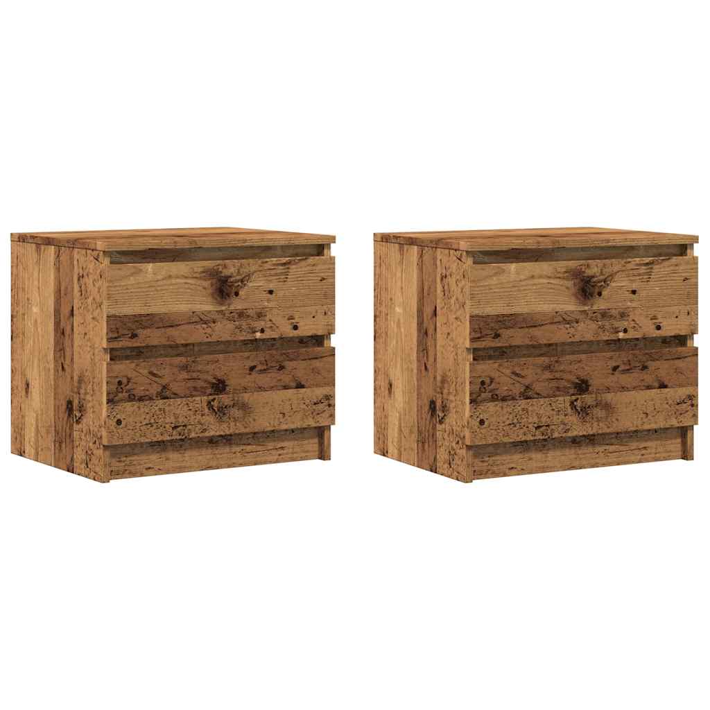 Mesas de cabeceira 2 pcs derivados de madeira madeira velha