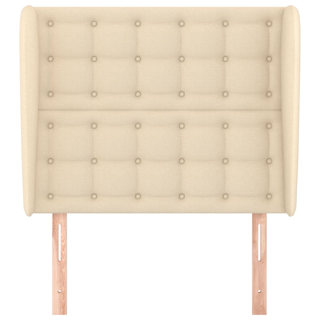 Cabeceira de cama c/ abas tecido 103x23x118/128 cm creme