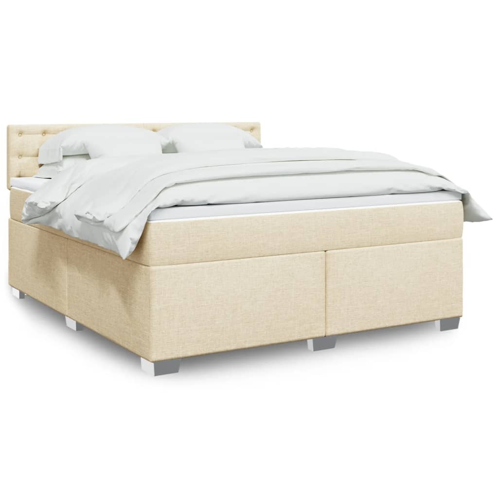 Cama com molas/colchão 180x200 cm tecido cor creme