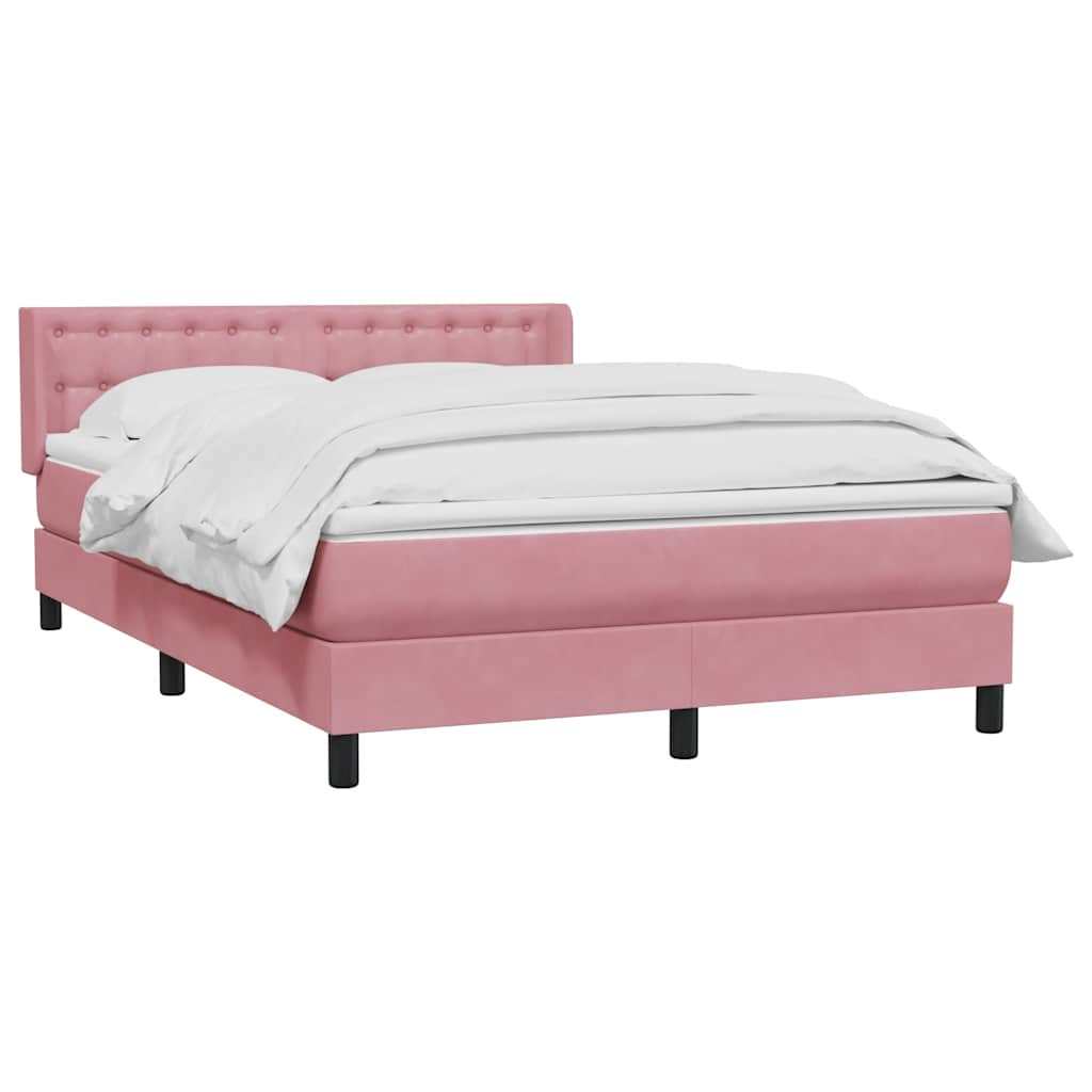 Cama com molas/colchão 140x220 cm veludo rosa