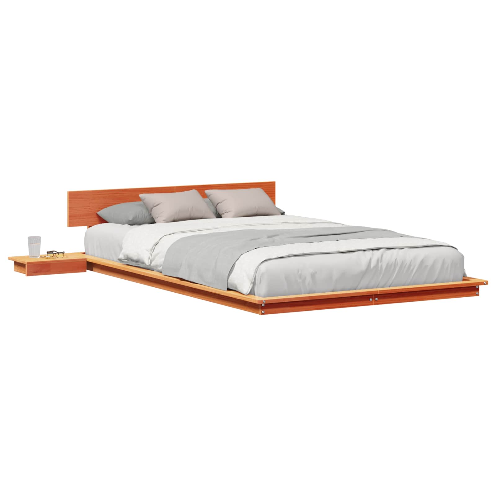 Estrutura da cama castanho 120 x 190 cm madeira