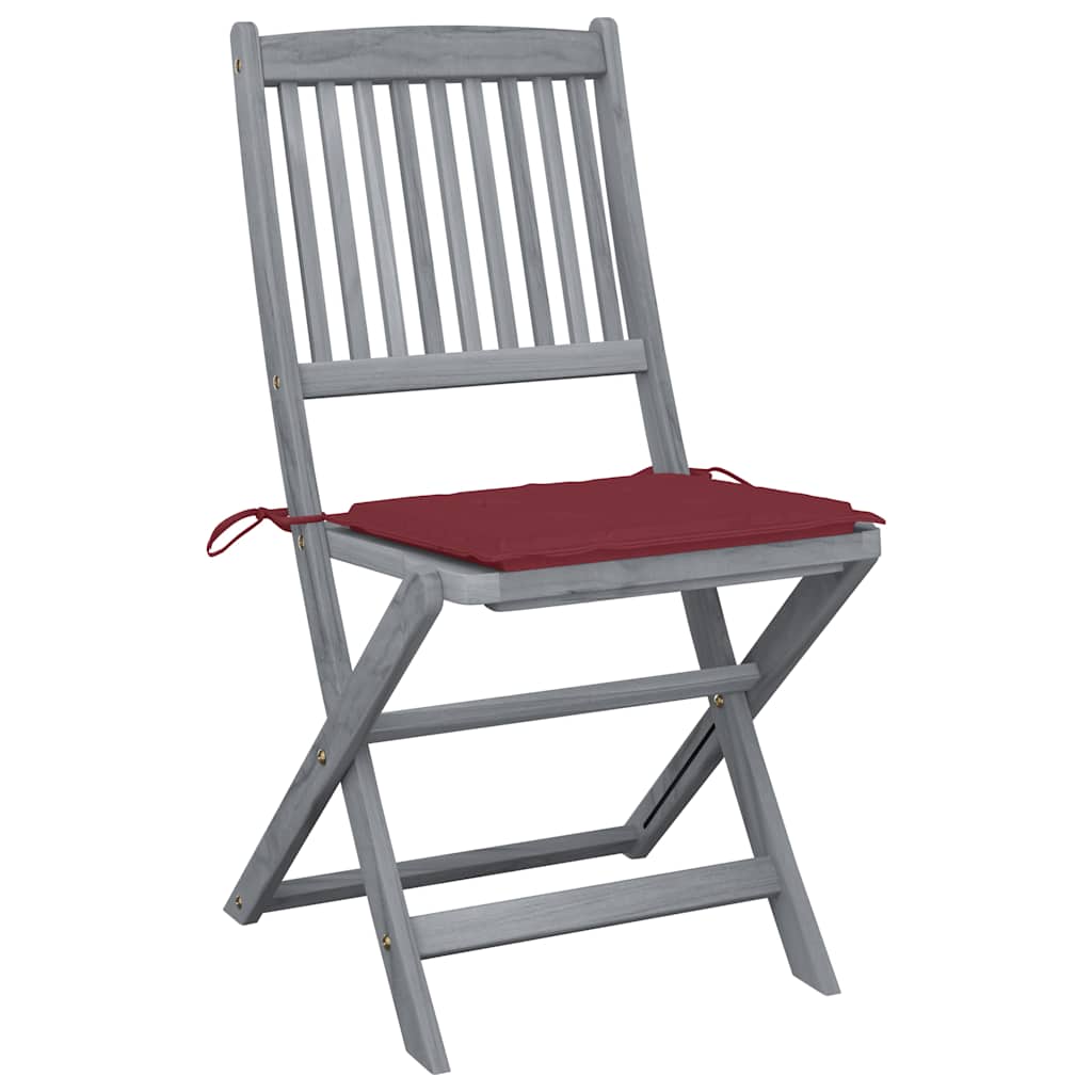 Cadeiras exterior dobráveis c/ almofadões 4 pcs acácia maciça