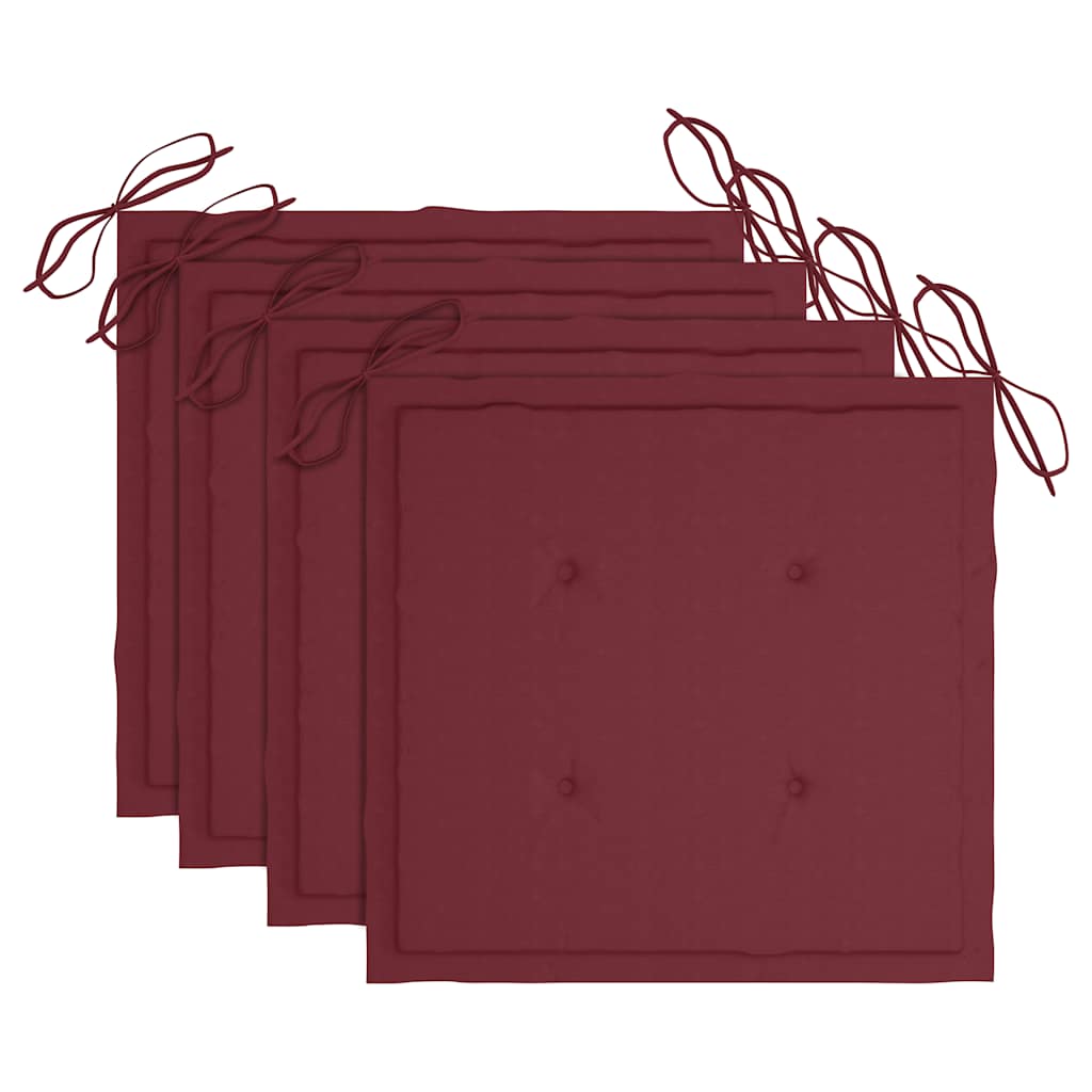 Cadeiras exterior dobráveis c/ almofadões 4 pcs acácia maciça