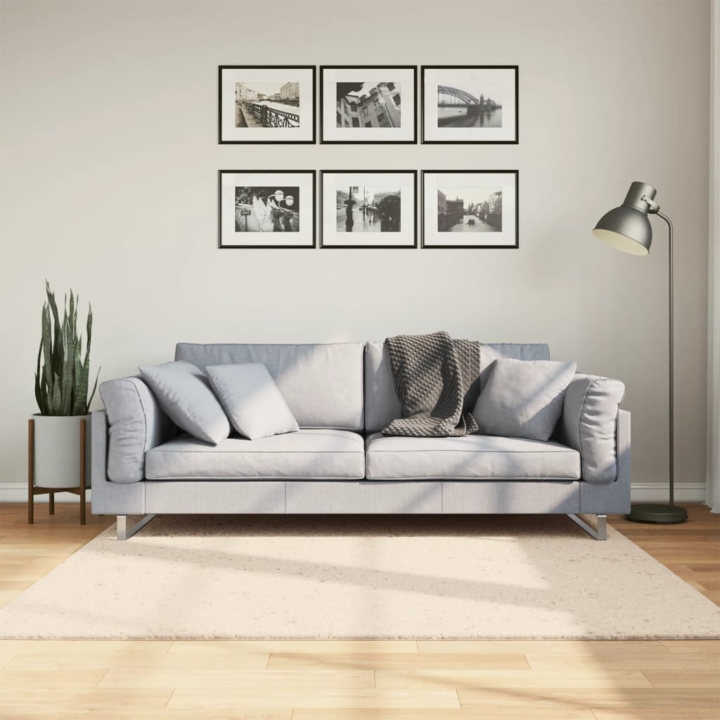 Tapete pelo curto macio e lavável huarte 160x160 cm bege