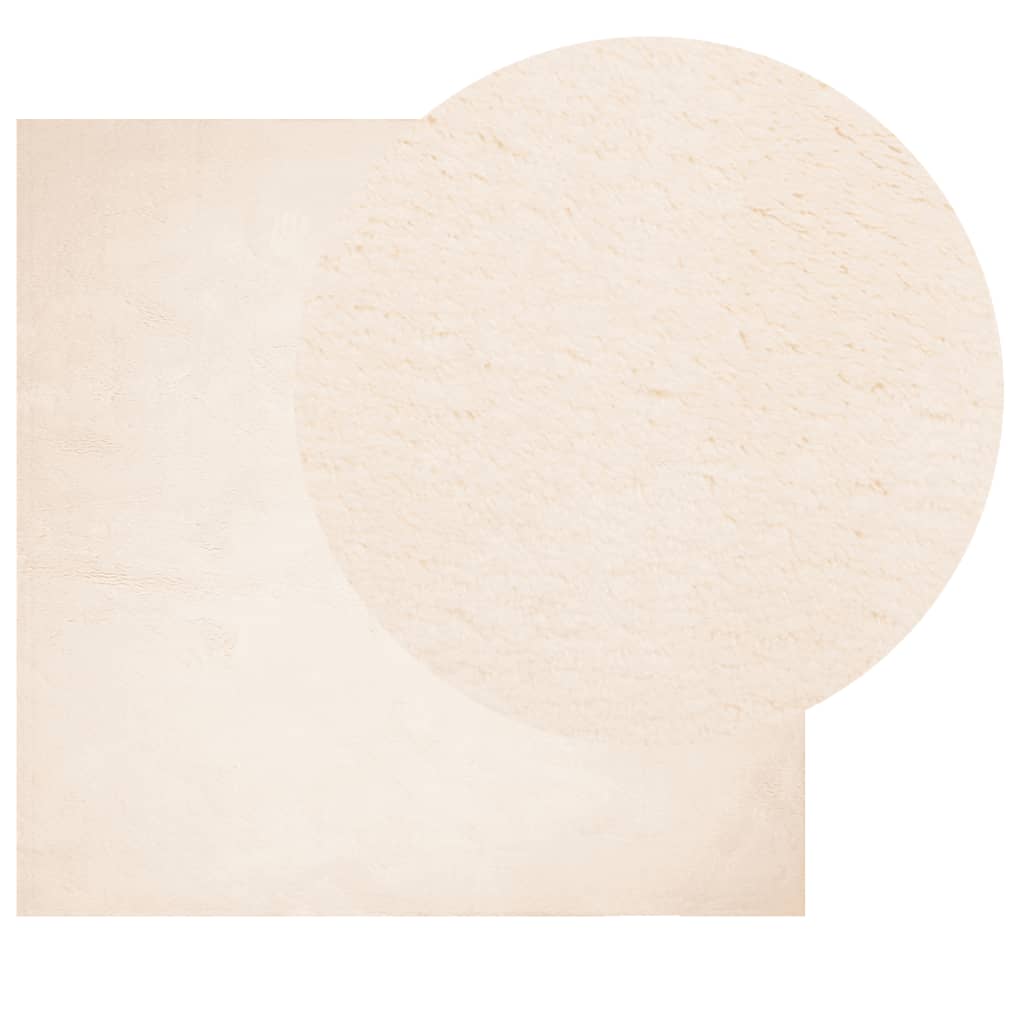 Tapete pelo curto macio e lavável huarte 160x160 cm bege
