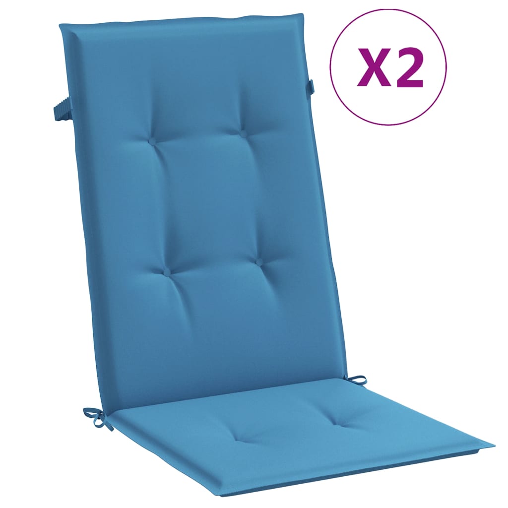 Almofadões para cadeiras altas 2 pcs mesclado tecido azul