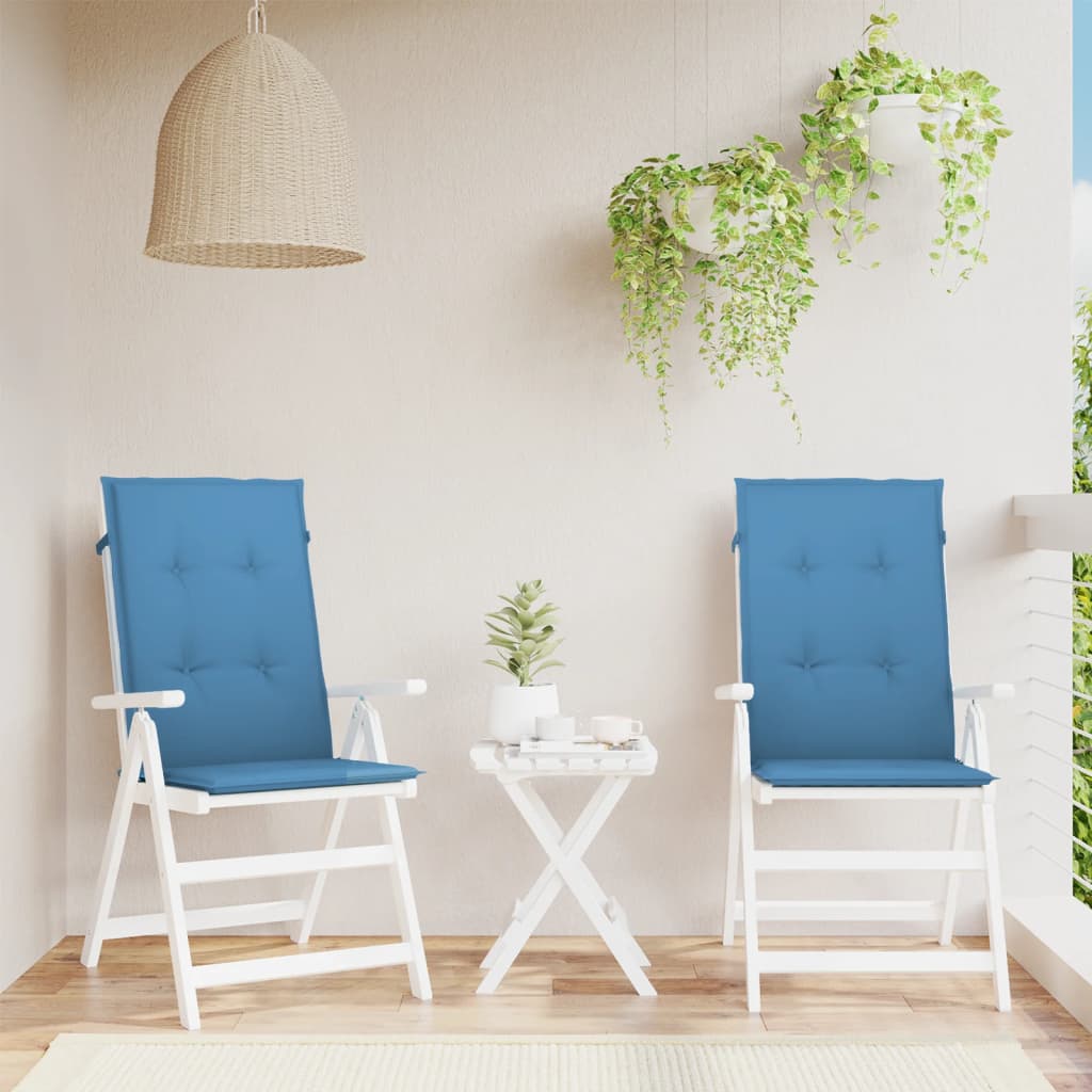 Almofadões para cadeiras altas 2 pcs mesclado tecido azul