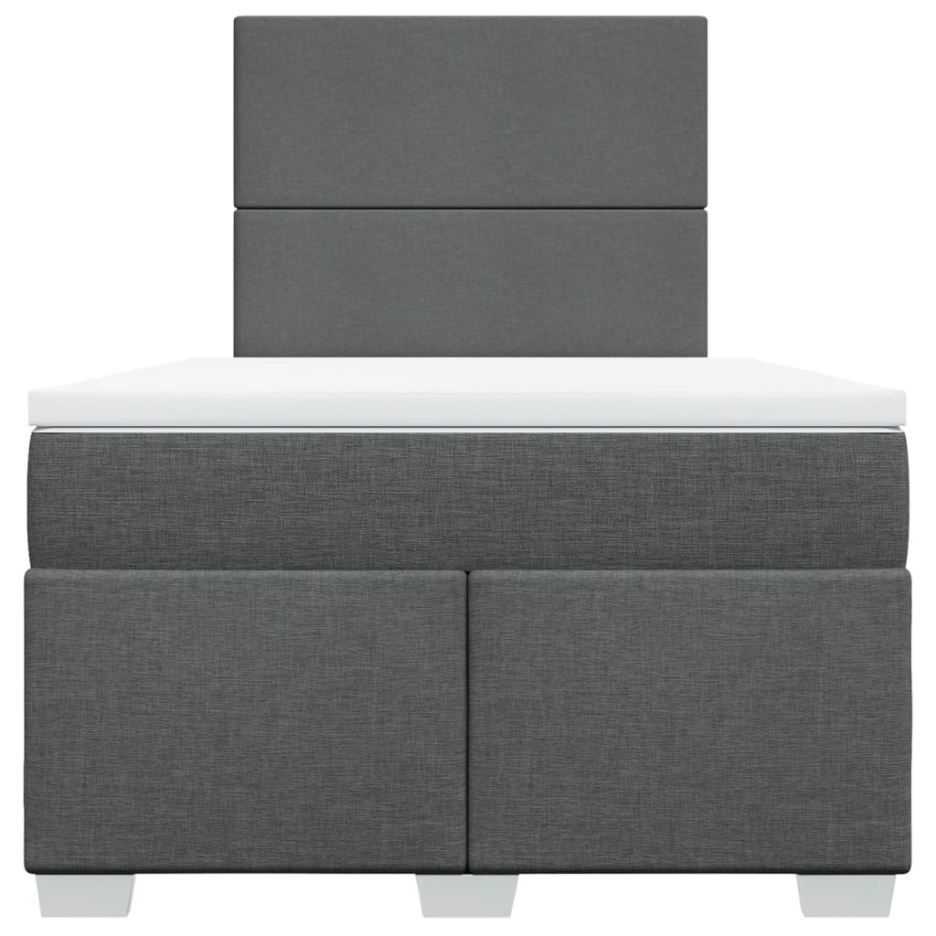 Cama boxspring com colchão 120x190 cm tecido cinzento-escuro