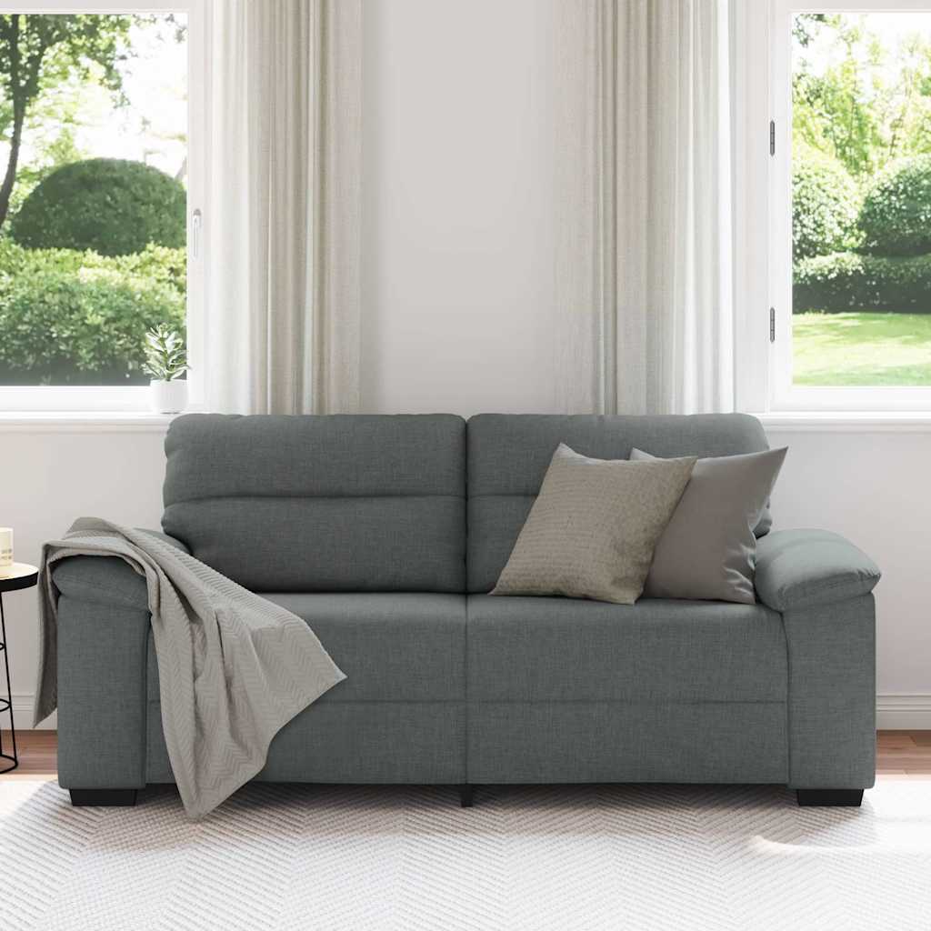 Sofá de 2 lugares em tecido 180x81x84 cm cinzento-escuro