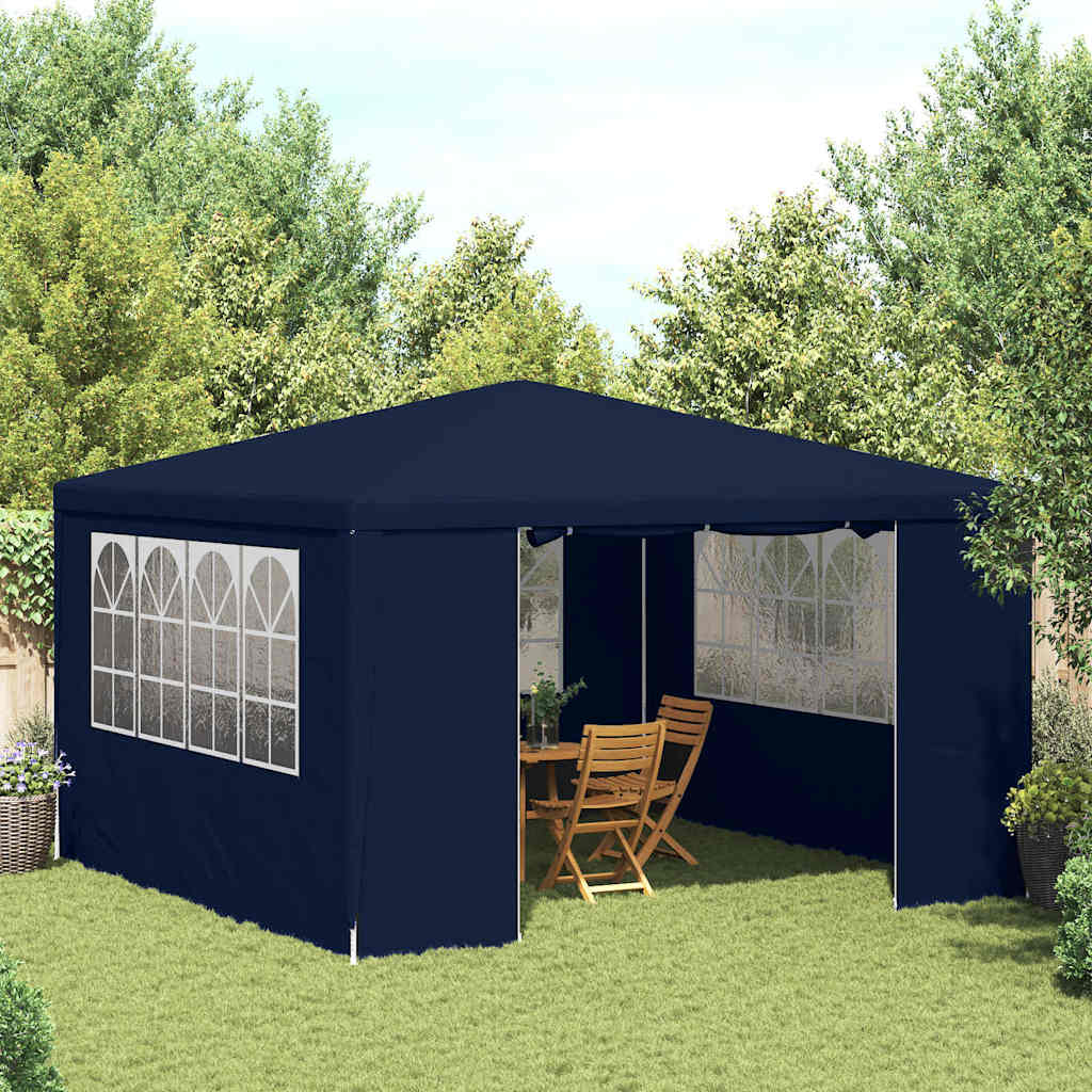 Tenda festas profissional c/ paredes laterais 4x4m 90g/m² azul